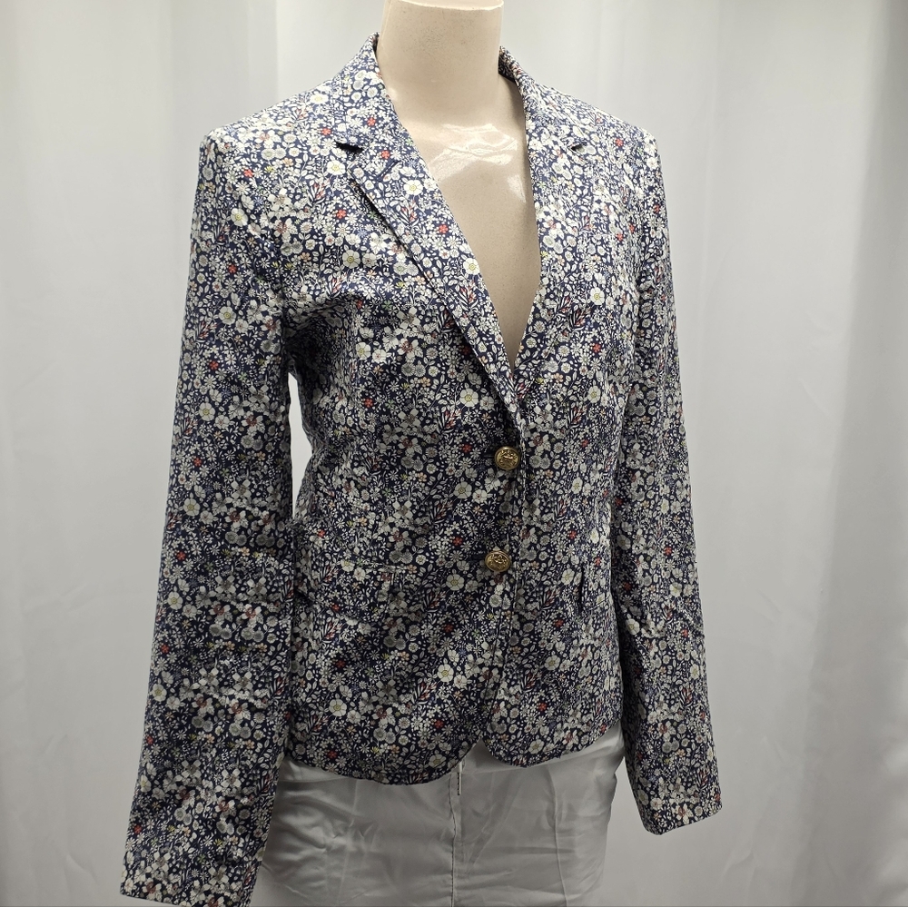 J.Crew Schoolboy Blazer 8 Liberty Floral London Blue Preppy
